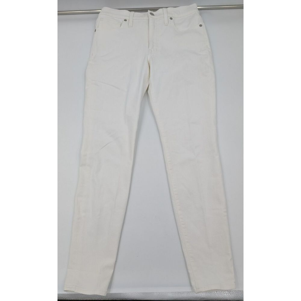Madewell 9" High-Rise Skinny‎ Jeans in Pure White C1741 Women's Size 27 (28x28)